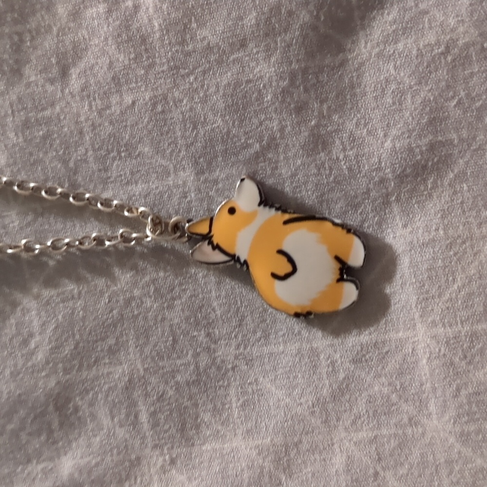 Corgi butt charm necklace